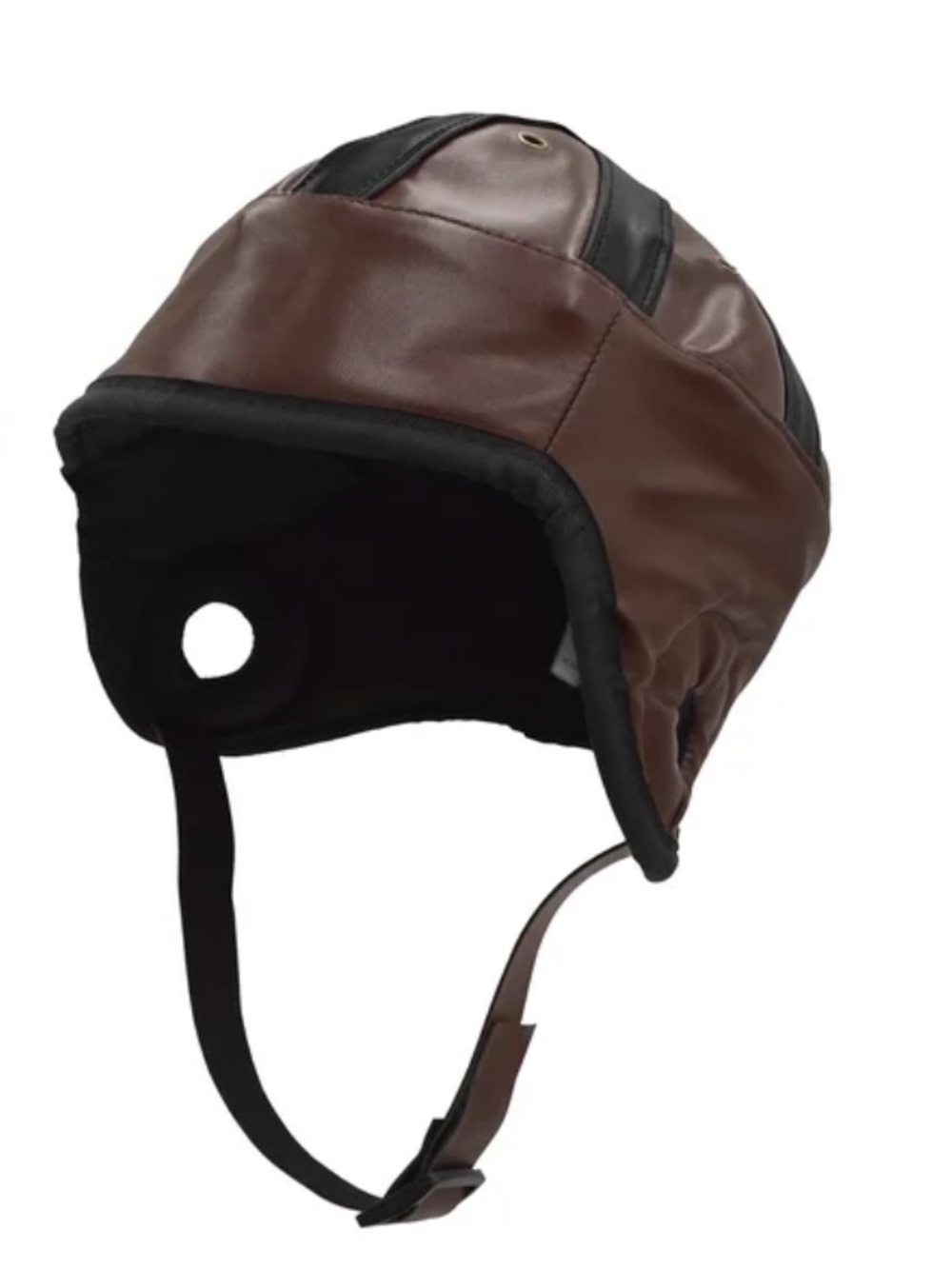 NWOT Vintage-Style Faux Leather Pilot Football Player Cap